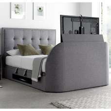 Felton Fabric Ottoman Storage King Size TV Bed In Grey - UK