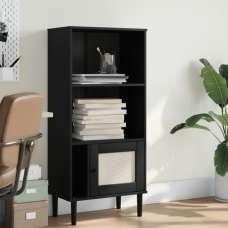 Fenland Wooden Bookcase With 2 Shelves In Black - UK