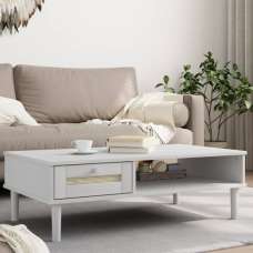 Fenland Wooden Coffee Table With 1 Drawer In White - UK