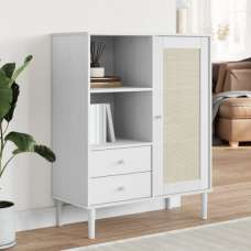 Fenland Wooden Highboard With 1 Door 2 Drawers In White - UK