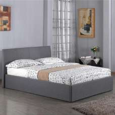 Feray Fabric Ottoman Storage King Size Bed In Grey - UK