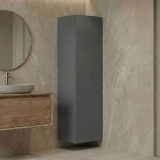 Ferla Tall Wooden Bathroom Storage Cabinet in Matte Grey - UK