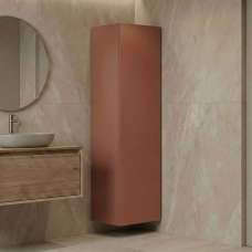 Ferla Tall Wooden Bathroom Storage Cabinet in Matte Matte Cinnamon - UK