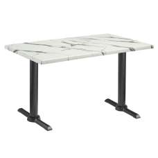 Fernie 120cm x 70cm Wooden Bistro Table In Carrara Marble Effect - UK