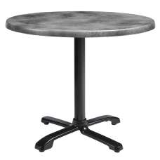 Fernie 80cm Wooden Flip Top Round Bistro Table In Cement - UK