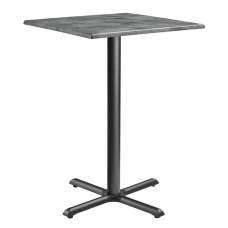 Fernie 80cm Wooden Square Bar Table In Cement - UK