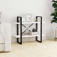 Feryal Wooden 2-Tier Bookshelf In White - UK