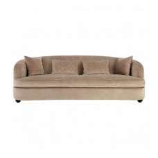 Fijian Upholstered Velvet 3 Seater Sofa In Mink - UK
