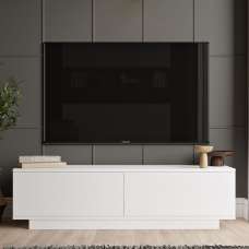 Filaroa Wooden TV Stand with 2 Flap Doors in White - UK