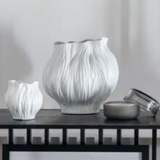 Findlay Small Ceramic Clay Vase In Matt White - UK