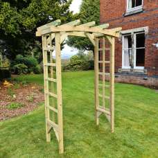Finsbury Large Wooden Garden Arch In Natural - UK
