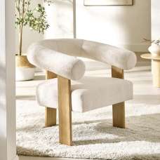 Fisaron Fabric 1 Seater Sofa in White - UK