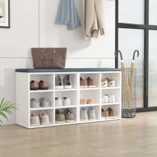 Fleta Shoe Storage Bench With 12 Shelves In White - UK