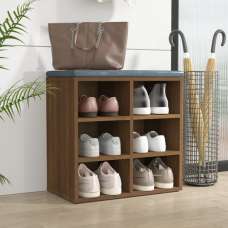 Fleta Shoe Storage Bench With 6 Shelves In Brown Oak - UK