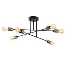 Fleur 6 Light Metal Ceiling Pendant Light in Black - UK