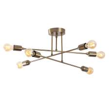 Fleur 6 Light Metal Ceiling Pendant Light in Vintage - UK