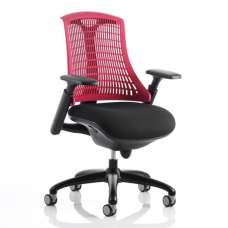 Flex Task Office Chair In Black Frame With Red Back - UK