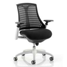 Flex Task Office Chair In White Frame With Black Back - UK