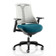 Flex Task White Back Office Chair With Maringa Teal Seat - UK