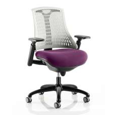 Flex Task White Back Office Chair With Tansy Purple Seat - UK