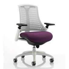 Flex Task White Frame White Back Office Chair In Tansy Purple - UK