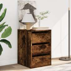 Flint Wooden Chest Of 3 Drawers In Smoked Oak - UK
