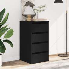 Flint Wooden Chest Of 4 Drawers In Black - UK