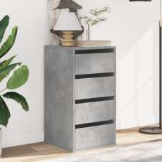 Flint Wooden Chest Of 4 Drawers In Concrete Grey - UK
