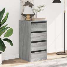 Flint Wooden Chest Of 4 Drawers In Grey Sonoma - UK