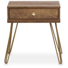 Flora Wooden Side Table With 1 Drawer In Veneering Effect - UK