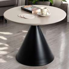 Florence Large Metal End Table With Black Base In Grey - UK