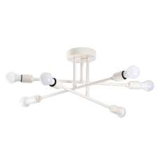Flower 6 Light Iron Ceiling Pendant Light in White - UK