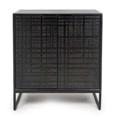 Folsom Wooden Drinks Cabinet With 2 Doors In Black - UK