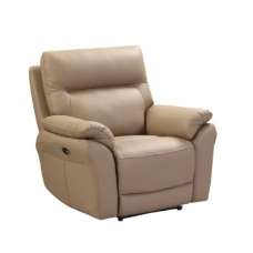 Fontana Faux Leather Electric Recliner 1 Seater Sofa In Latte - UK