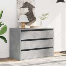 Fontana Wooden Chest Of 3 Drawers In Concrete Grey - UK