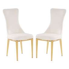 Denebola White PU Leather Dining Chair In A Pair - UK