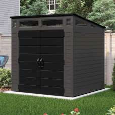 Forma 7x7 Reinforced Resin Garden Storage Cabinet in Peppercorn Grey - UK