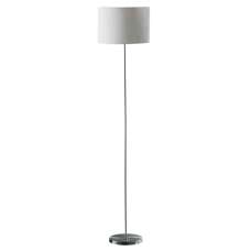 Formito White Fabric Shade Floor Lamp With Stainless Steel Base - UK