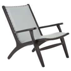 Formosa Grey Leather Bedroom Chair With Black Wooden Frame - UK