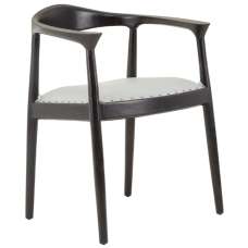 Formosa White Leather Accent Chair With Black Wooden Frame - UK
