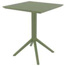 Fornebu Wooden Outdoor Dining Table In Olive Green - UK