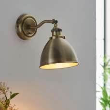 Franklin Rolled Shade Wall Light In Antique Brass - UK