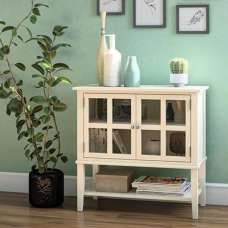 Franklyn Wooden Storage Cabinet With 2 Doors In White - UK
