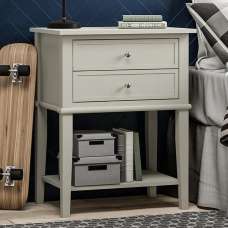 Franklyn Wooden Bedside Cabinet With 2 Drawers In White - UK