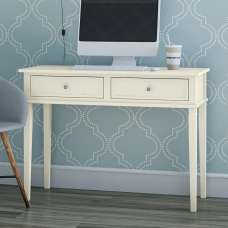 Franklyn Wooden Laptop Desk With 2 Drawers In White - UK