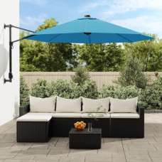 Fredrica Wall-Mounted Fabric Parasol In Sea Blue - UK