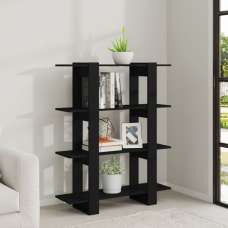 Frej Wooden Bookshelf And Room Divider In Black - UK
