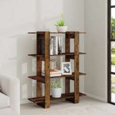 Frej Wooden Bookshelf And Room Divider In Smoked Oak - UK
