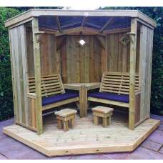 Fresta Large Wooden Occaisonal Garden Seating In Natural - UK