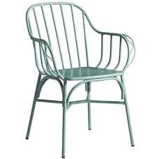 Frisco Metal Garden Armchair In Retro Light Blue - UK